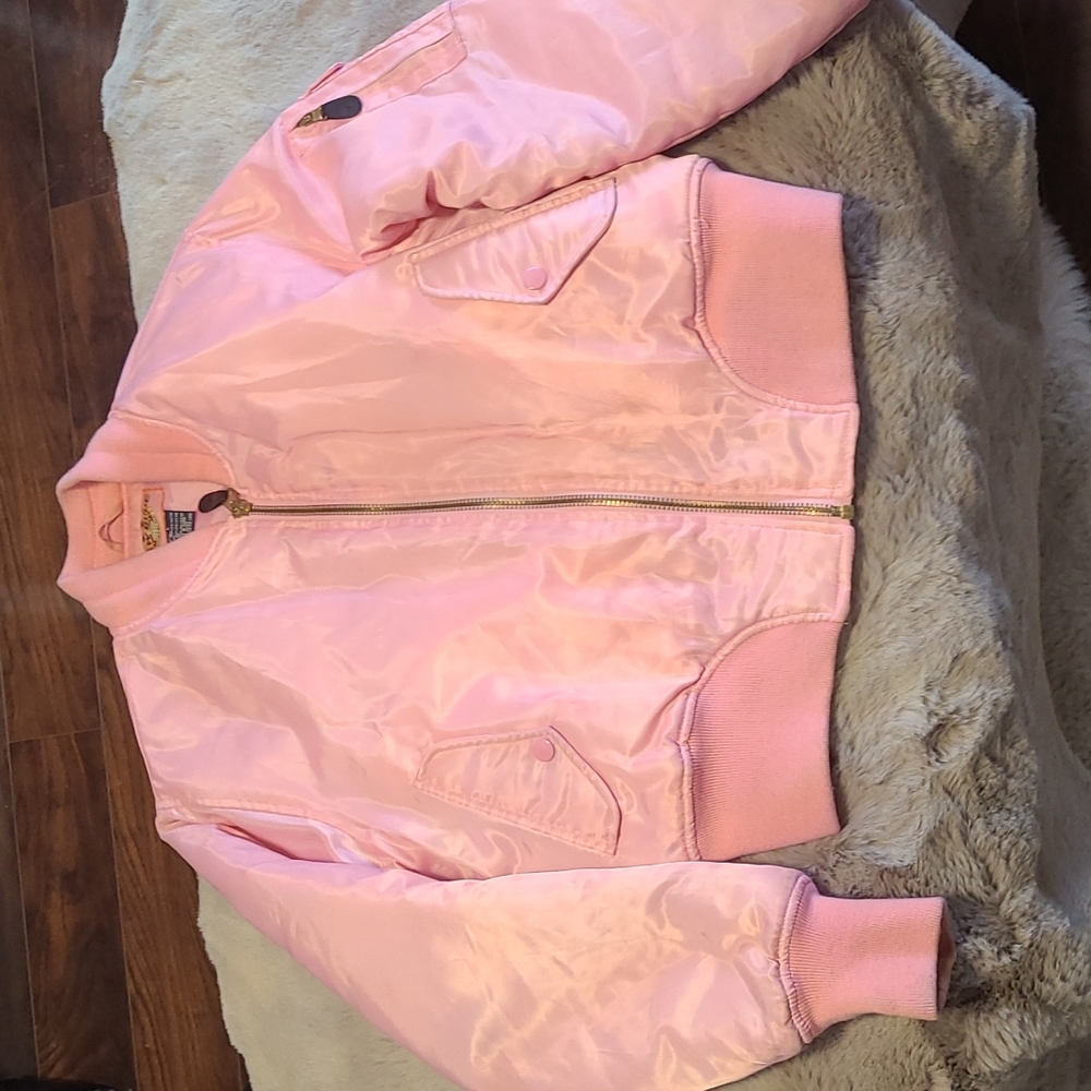 Pink puffy bomber